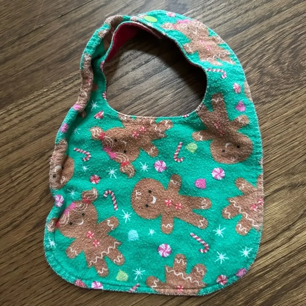 Flannel bibs - winter/holiday/Christmas (set of 6)